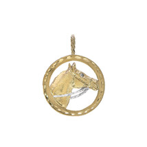 14K Yellow Gold With Diamond Accent Michael Anthony Horse And Horseshoe Lucky Ch - £268.27 GBP