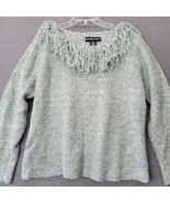Norton McNaughton Women Sweater Size XL Green Preppy Fringe Scoop Long S... - £10.66 GBP