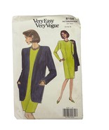 Very Easy Very Vogue 8159 Misses Jacket &amp; Dress Sewing Pattern Sizes 14-... - $9.60