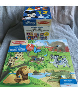 Melissa &amp; Doug At The Zoo Sound Puzzle &amp; Mickey Mouse Nesting &amp; Stacking... - £24.04 GBP