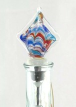 Multi-colored Art Glass Metal Bottle Topper for Wine and Oil Bottles - New  - £10.87 GBP
