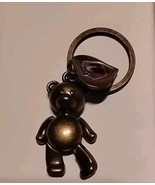 Keychain Steampunk Bear Moveable Parts Gold Brass Heart NV Horse Charm V... - $15.62