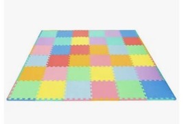 ProSource Kids Foam Puzzle Floor Play Mat with Solid Colors 36 Tiles - £7.77 GBP