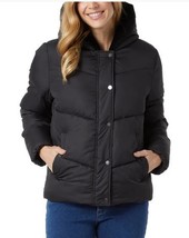 32 Degrees Womens Jacket Quilted Black Hooded Pockets Full Zip Lightweight - $52.99