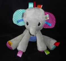 Taggies Bright Starts Play Pals Baby Grey Elephant Rattle Stuffed Animal Plush - £18.56 GBP