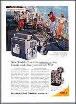 1950s Kodak Cine Automatic Turret Movie Camera PRINT AD Shuffleboard on ... - $7.59