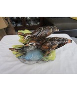 Vintage Ethan Allen Large Brown Mallard Ducks Ceramic Figurine - £55.31 GBP
