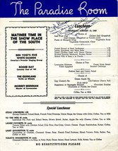 The Paradise Room Luncheon Menu Henry Grady Hotel Atlanta 1949 WCON  - £50.84 GBP