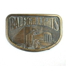 Vintage Raleigh Lights Cigarettes Tobacco Semi Truck Brasstone Metal Bel... - $9.99