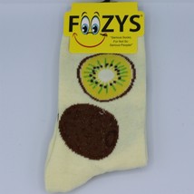 Foozys Womens Crew Socks Kiwi Fruit Size 9-11 Off White Fun Cute Gift - £4.60 GBP