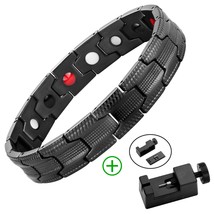 Bio Magnetic Bracelets for Men Arthritis Pain Relief Titanium Stainless Steel Ma - £24.99 GBP