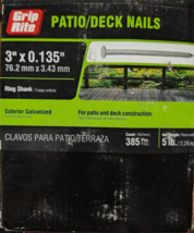 Grip-Rite 10HGRSPD5 PATIO/DECK Nail 10D 3&quot; Deck Hot-Dipped Galvanized St... - $911.89 MXN