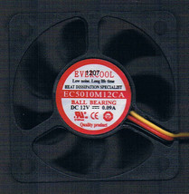 50Mm X 10Mm X 10Mm 12V 4500Rpm Ball Bearing Case Fan, Ec5010M12Ca - $20.88