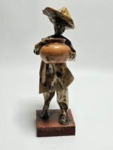 Vintage Mexican Folk Art Dolls Paper Mache Old Man Carrying Clay Pot Figurine - £14.93 GBP