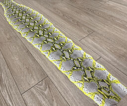 Patent Dark Green Elaphe Snakeskin Snake Skin Hide Leather Craft Supply - $17.33+