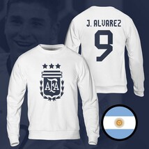 Argentina Alvarez Champions 3 Stars FIFA World Cup 2022 White Sweatshirt - $45.99+