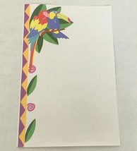 Vintage stationery writing paper colorful parrot toucan bird print  parrot head - $19.75