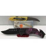 Pink Camo Tactical Rescue Spring-Assist Folding Knife With A BONUS - $18.69