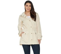 Joan Rivers Water Resistant Anorak with Hood   X-Small Ivory - $38.79