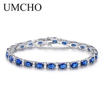 Blue Spinel Bracelets for Women Friendship925 Sterling Silver Jewelry Romantic B - £45.62 GBP