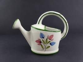 Vintage Ceramic Reel Portugal Floral Watering Can Vase Hand Painted #831  - $14.80