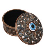 Auspicious Evil Eye Of Providence With Sacred Symbols Round Decorative Box - $553.50 MXN