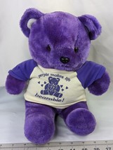 Purple Bear Plush 12 Inch T Shirt Bearable Stuffed Animal Toy - $19.95