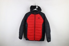 Under Armour Boys Large Color Block ColdGear Full Zip Hooded Puffer Jack... - $68.99 CAD