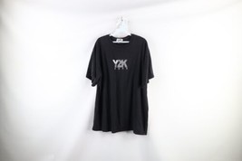 Vtg Y2K Millenium Mens XL Faded Spell Out 2000 Short Sleeve T-Shirt Black USA - £34.79 GBP