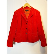 Talbots Womens Burnt Orange Velour Blazer Jacket Triple Button 16 - $34.65