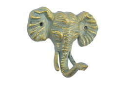 [Pack Of 2] Antique Seaworn Bronze Cast Iron Elephant Hook 5&quot; - £37.81 GBP