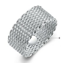 925 Sterling Silver Fashion Net Ring (Size 8) Fast Shipping!!! - $8.99
