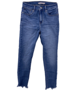 Levi&#39;s 721 Jeans Women Size 28x27 High Rise Skinny Blue Pants Fade Raw Hem - £14.78 GBP