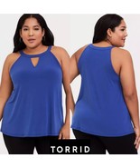 Torrid Studio Knit High Neck Keyhole Blue Tank Size 2 2X - $369.45 MXN