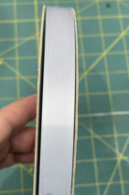 Scher Fabrics  Quality Satin 5/8&quot; wide ribbon 480 Yards Light BLUE/ GRAY - $38.66 CAD