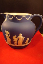 Wedgwood Dark Blue Dip Jasper Ware SACRIFICE PATTERN, JAR/PITCHER  - £96.75 GBP