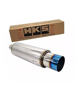 HKS HI-POWER Universal Single Exhaust Muffler Inlet 2.5&quot; Outlet 4.0 chro... - $1,748.25 MXN