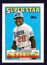 Los Angeles Dodgers Pedro Guerrero 1988 Topps Super Star #15 Cubs Athletics  ! - £0.39 GBP