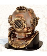 Nautical vintage solid copper &amp; brass us navy mark v diving divers helmet - £259.96 GBP