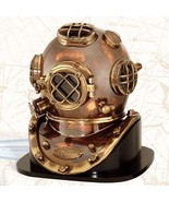 Nautical vintage solid copper &amp; brass us navy mark v diving divers helmet - $6,205.68 MXN