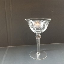 Vintage Floral Etched Cocktail / Champagne Coupe Glass Optic Barware - £10.62 GBP