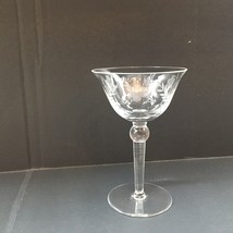 Vintage Floral Etched Cocktail / Champagne Coupe Glass Optic Barware - £10.14 GBP