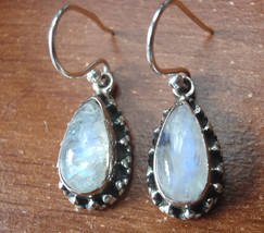 Moonstone Teardrop  925 Sterling Silver Dangle Drop Earrings - $19.79