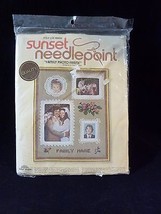 NOS Vintage Sunset Family Photo Frame Needlepoint Kit #6900 11&quot; x 14&quot; - £10.09 GBP