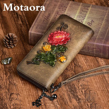 MOTAORA 2024 Handmade Embossed Leather Womens Luxury Wallet - £57.21 GBP+