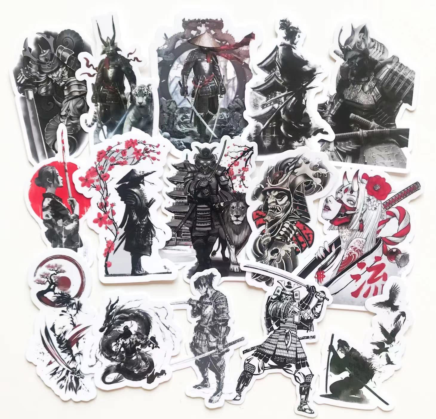 Japanese Samurai warrior tattoo style vinyl decal stickers - $7.84