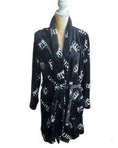 Juicy Couture Womens Bathrobe sz L/XL New Logo Y2K Crown Black White - £31.96 GBP