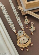Indian Women Long pearl Necklace Set Gold plated Fashion Jewelry Wedding... - $32.35