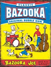 Bazooka Joe Band Retro Comic Logo Bubble Gum Home Wall Décor Metal Tin Sign USA - £17.33 GBP