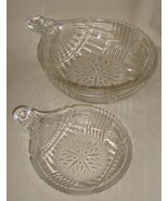 Fifth Avenue Crystal Ornament 2 Pc Snack Set 12&quot; Large bowl, 6&quot; Small Bowl - $26.88 CAD